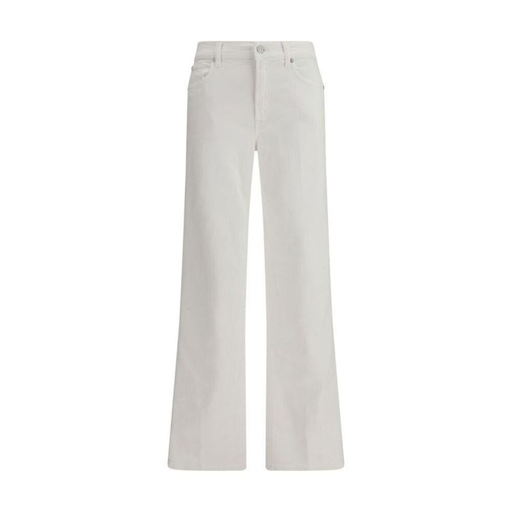 7FOR Straight-Leg Cotton Jeans Women White Jeans & Pants